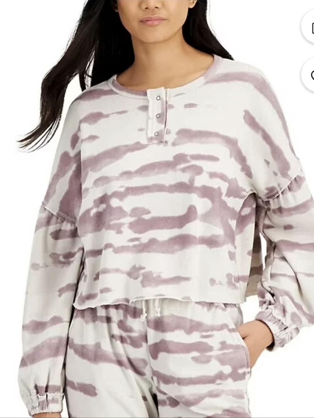 Hippie Rose Henley Sweatshirt